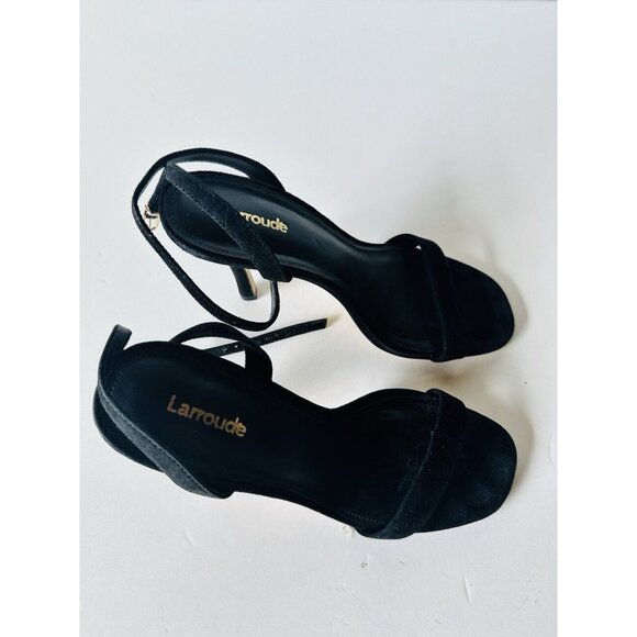 Larroude The Nyx Heels Black Suede Leather - Picture 6 of 7